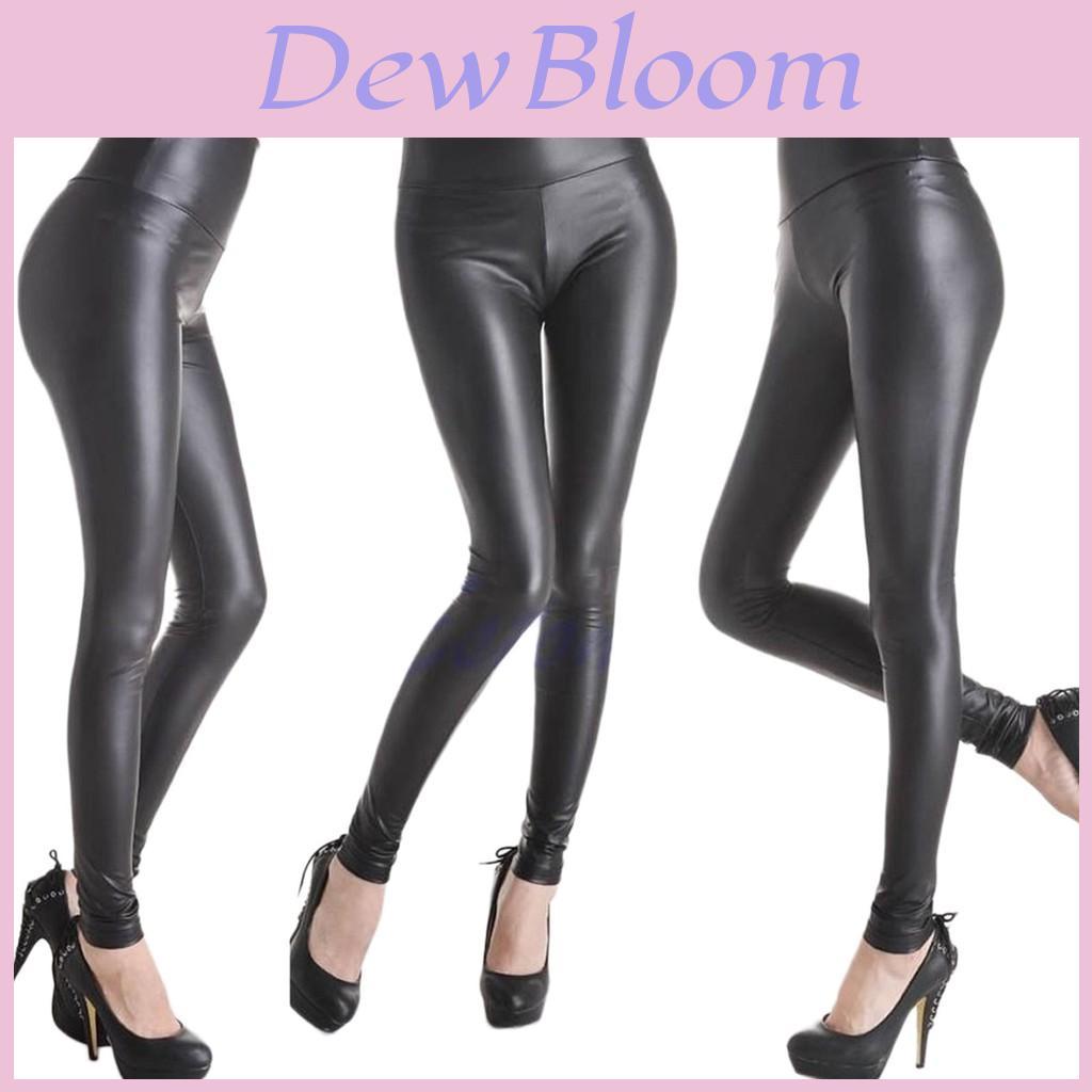 Elegant New For Women Girl Lady Faux Leather Pencil Pants Black Slim Trousers Legging For Chic Outfits