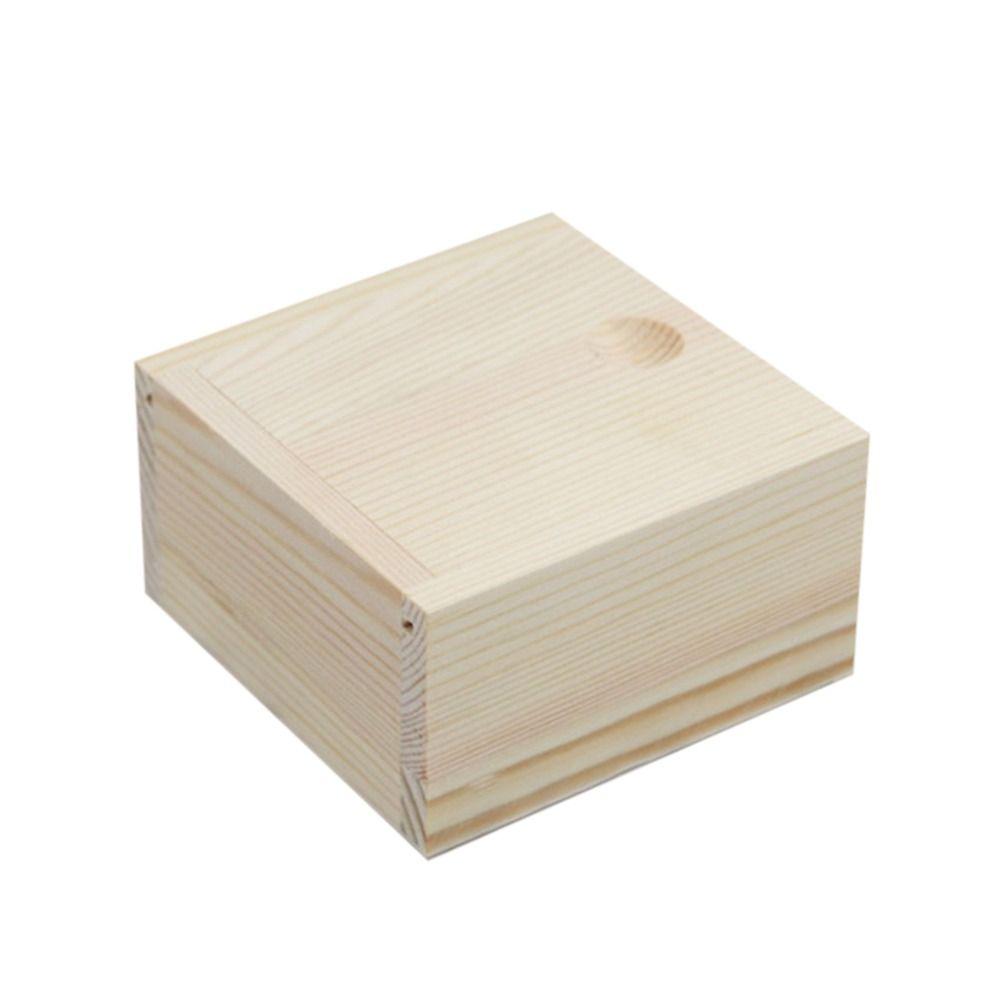 Natural With Slide Top Card Keeper Wooden Box Jewelry Organizer Case Storage Box Beads Container