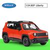 Масштаб 1/24 Welly Jeep Renegade Trailhawk, модель автомобиля из сплава, литье под давлением, металлические игрушечные транспортные средства, модель автомобиля, коллекция высокой имитации, детские подарки