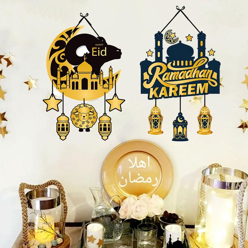 Ид Мубарак Подвесной Флаг Рамадан Баннер Ид Мубарак Настенное Украшение Подвеска Исламский Мусульманский Баннер Дом Сад Двор Подвесной Флаг