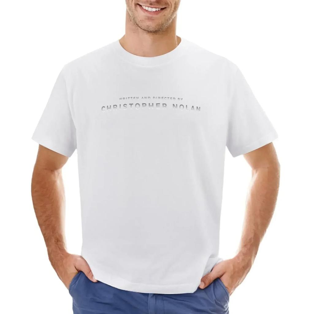 Written and Directed by Christopher Nolan T-shirt customizeds anime clothes plain mens t shirt