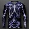 Новая 3D-футболка с рисунком скелета и черепа, мужская повседневная футболка большого размера с длинным рукавом, уличная одежда, забавные футболки