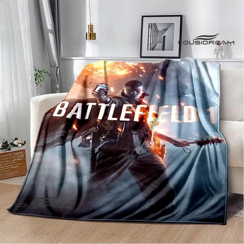 D Game Battlefield Printed Throw Blanket Soft Warm Fashionable Home Textile for Travel Birthday Gifts