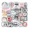 60 Transparent Retro Postmark Sticker Sheets for DIY Journals, Guitars, Skateboards, and Suitcase Decorations