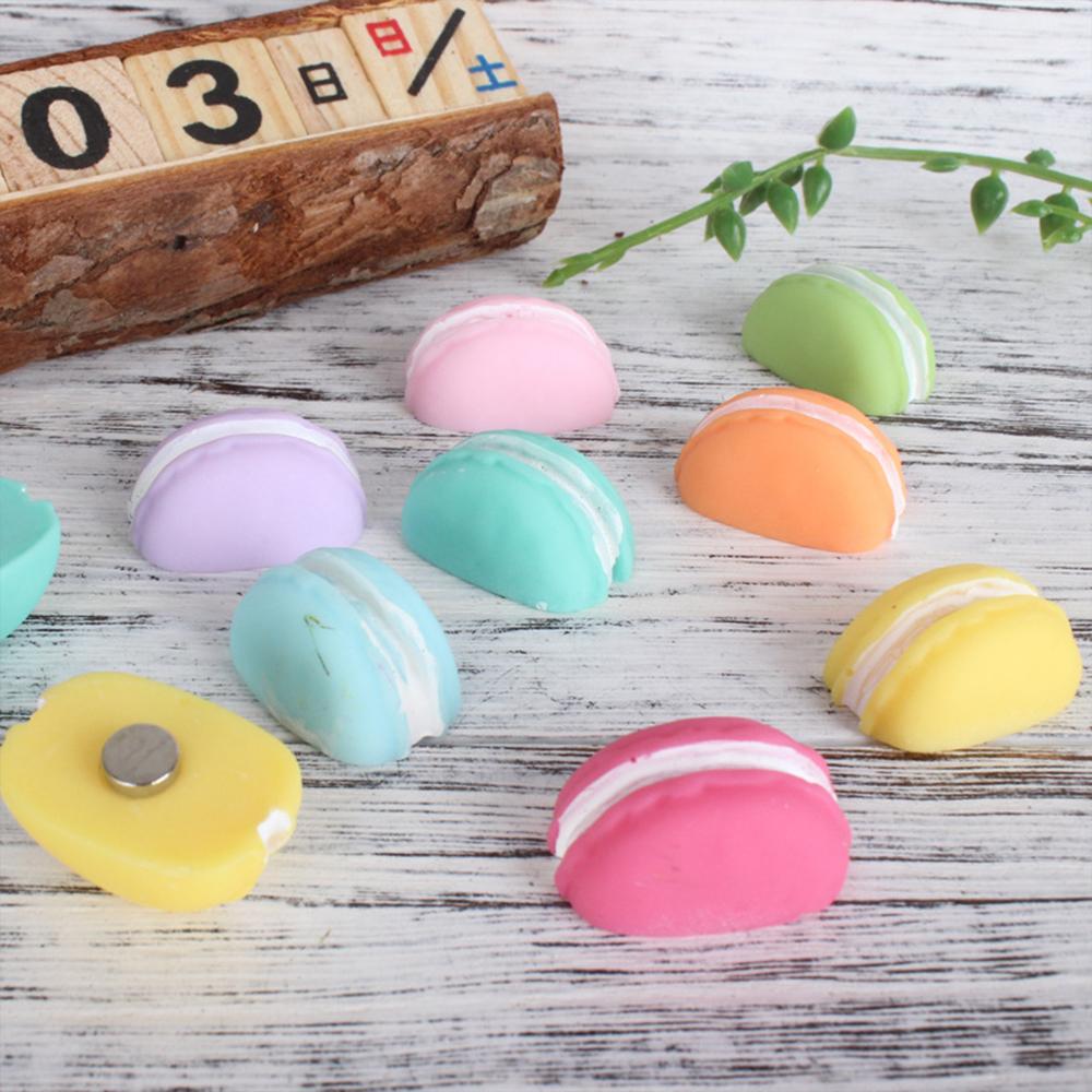 Resin Kitchen Fridge Sticker Macarons Cute Creative Magnetic Cartoon Design Memo Message Personality Home Decoration