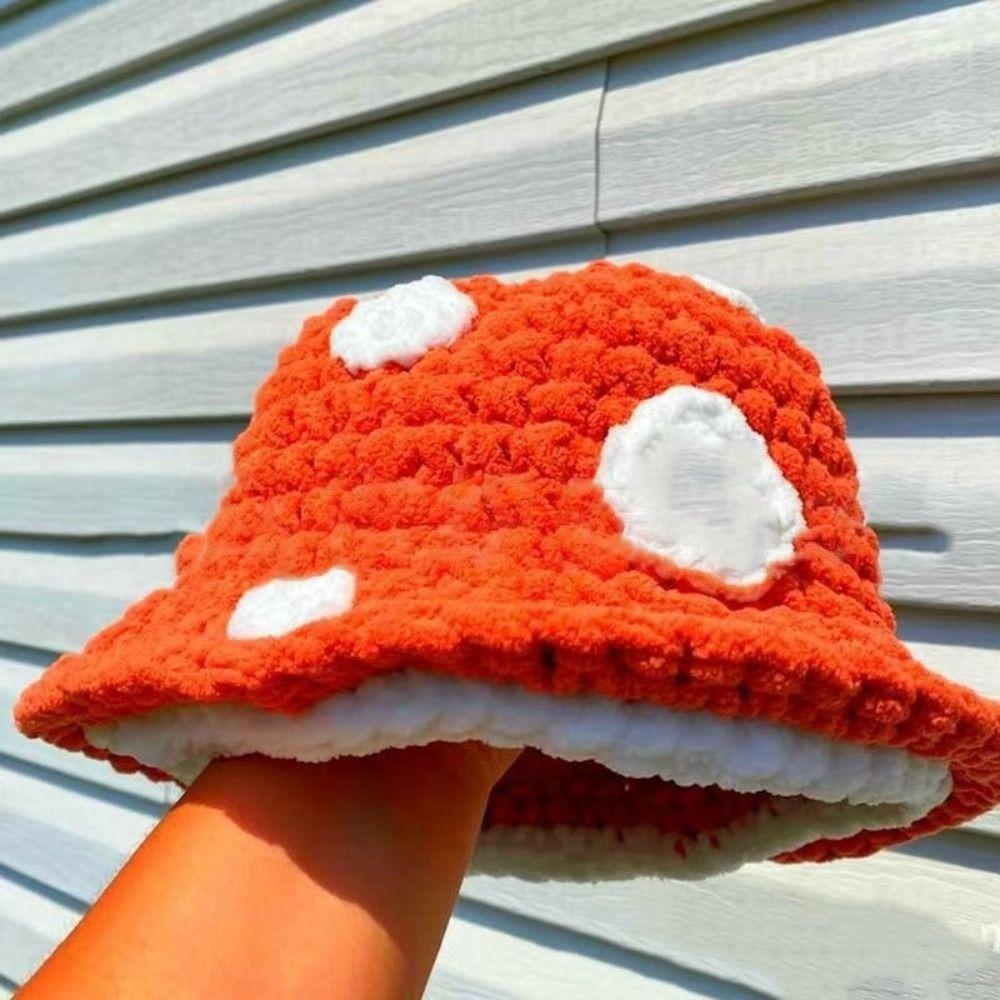 Versatile Crochet Yarn Hat Thick Autumn Winter Warm Cap Fashion Fisherman Hat Women Man Unisex