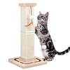 LIFLIX Cat Scratching Pole with Toy, Natural Sisal, Rotating Ball and Pom-Pom, Durable, Stable, and Sturdy, Upright Design, Easy Assembly, 67cm Tall
