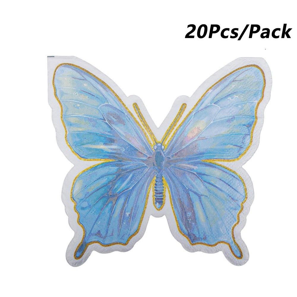 20Pcs Party Napkins Butterfly Paper Napkins Paper Towels Disposable Dinner Napkins Restaurant Table