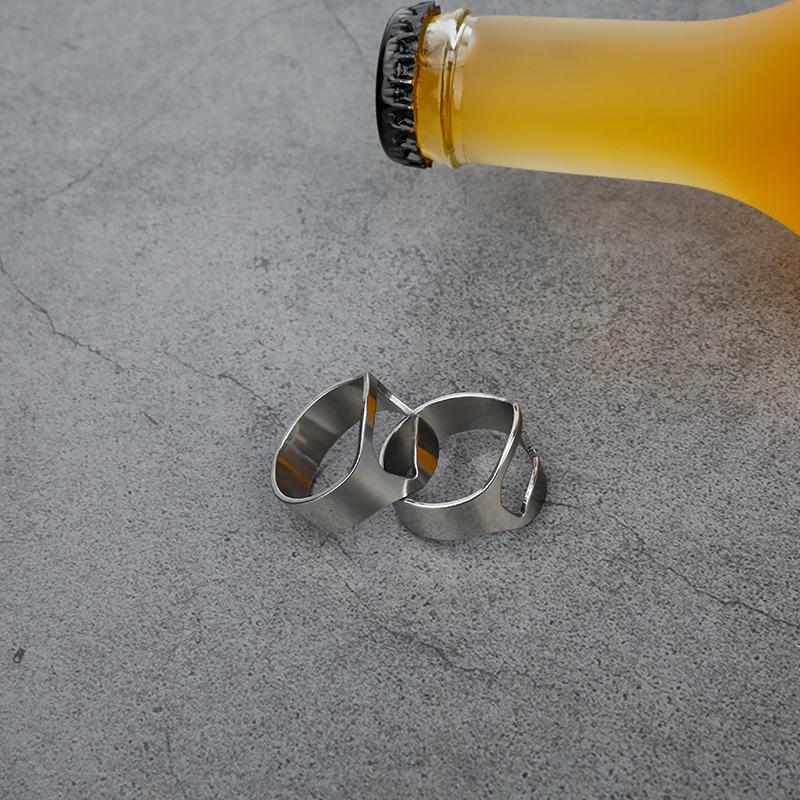 Кольцо из нержавеющей стали для открывания бутылок, креативная открывалка для пивных бутылок, кольцо для открывания бутылок, брелок для пивных бутылок, кухонный инструмент
