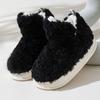Зимние хлопковые тапочки из овечьей шерсти, новые пушистые плюшевые тапочки, обувь на меховой плоской подошве, уличные женские хлопковые сапоги, теплые домашние флисовые сапоги на толстой подошве