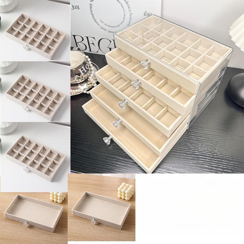Бархатная шкатулка для украшений с антиокислительным покрытием, прозрачное акриловое хранилище для сережек, ожерелий и колец