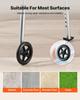 Folding Walker, 2-Button Foldable Walker with Solid Wheels & 8-Level Adjustable Height, 159KG Loading Lightweight Aluminum Mobility Walking Aid,