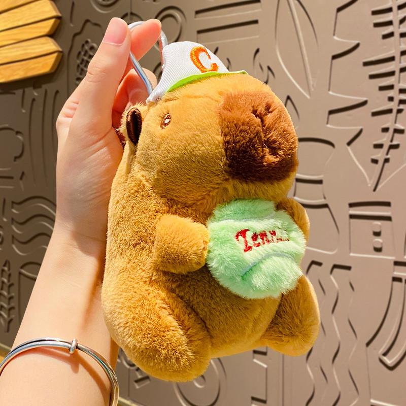 Adorable Plush Sports Capybara Keychain Cute Cartoon Key Accessories For Gifts