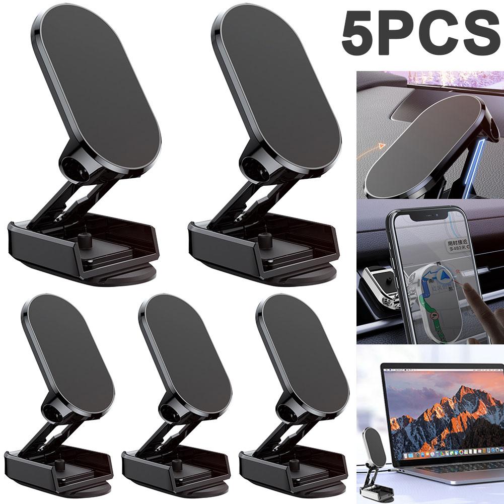 5 шт. Магнитный держатель для телефона из цинкового сплава, автомобильный кронштейн для телефона для офиса в автомобиле (черный)