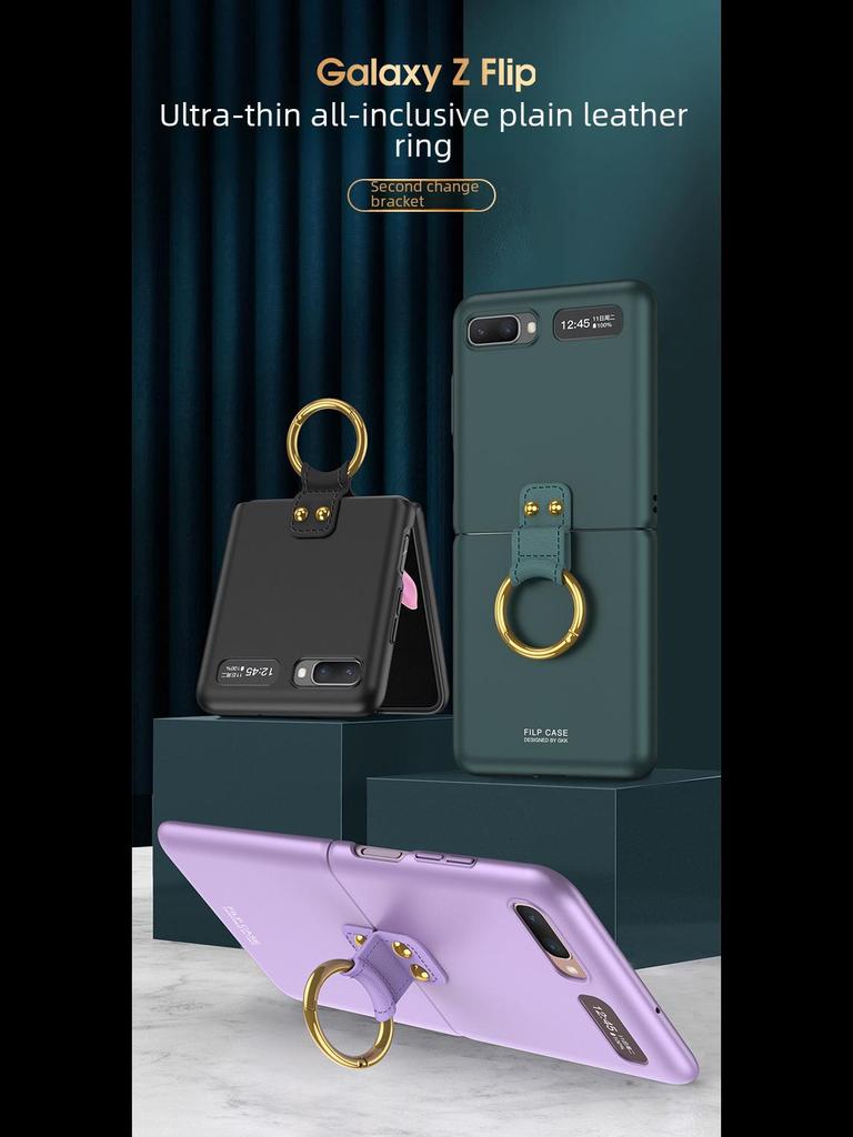 «Тонкий кожаный магнитный чехол для Samsung Z Flip6/5, Z Flip4/3 — складной, беспроводная зарядка, защита от падений»