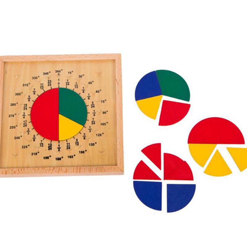 Baby Toys Circular Mathematics Fraction Division Teaching Montessori Board Wooden Toys Child Educati