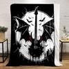 Gothic Guitar with Bats and Wings Patterned Flannel Blanket Perfect for the Bedroom Living Room, Sofa, or a Little Nap