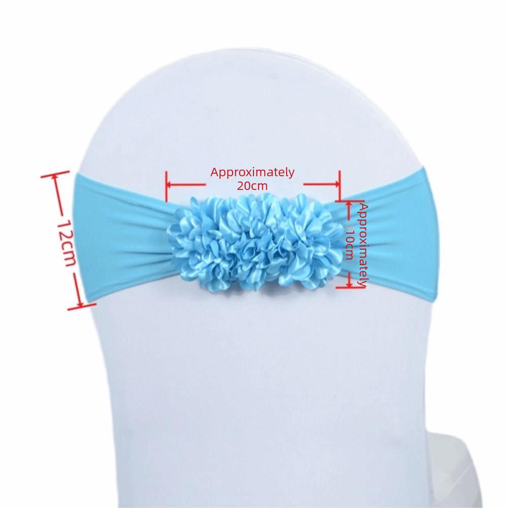 Slipcover Design Wedding Chair Covers Gauze Flower Knot Banquet Chair Decor Banquet Celebration