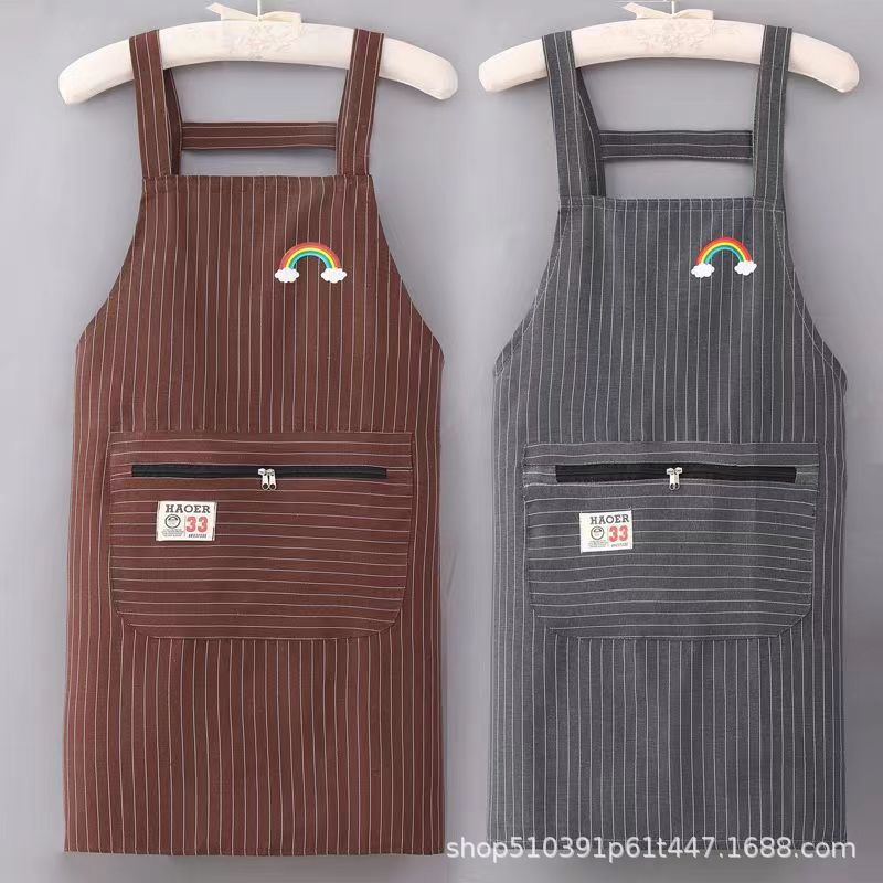 Women's Pure Cotton Fashion Apron - Breathable, Oil-Proof, and Dirt-Resistant Kitchen Wear