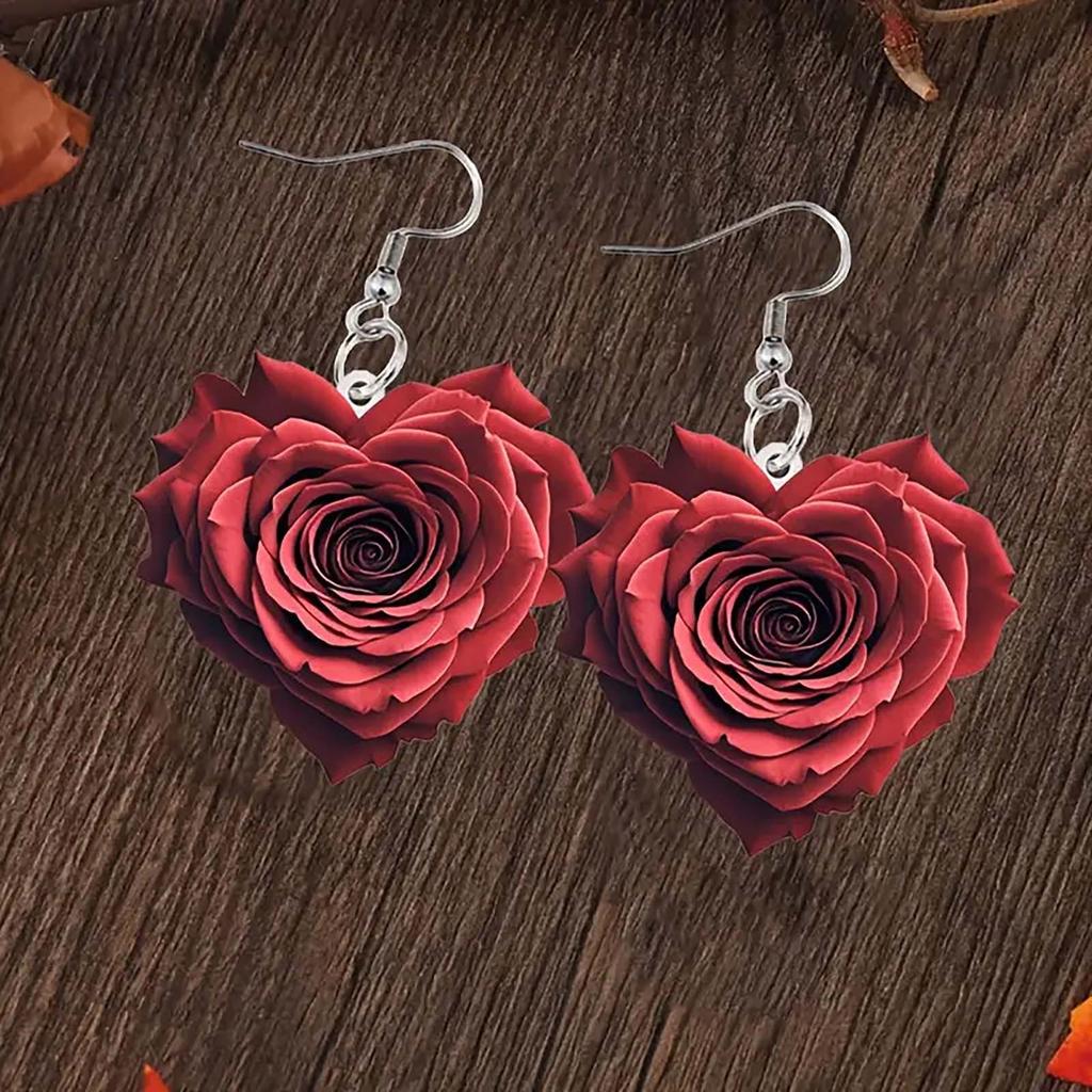 Серьги Rose Love, модные ретро-серьги для вечеринки, подарочные серьги-сюрпризы