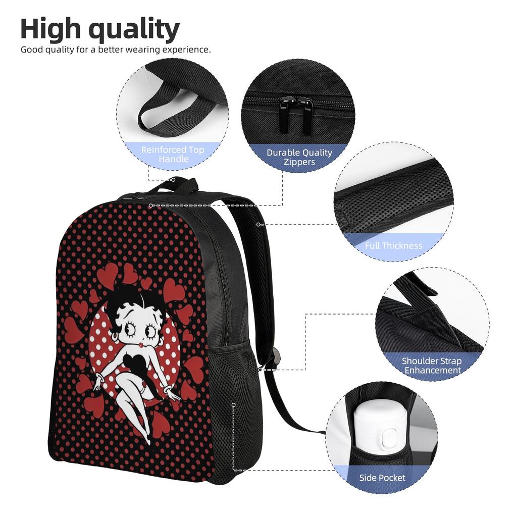 Милый подростковый рюкзак B-Betty Boops Спортивный Школьный Рабочий Daypack для Мужчин Женщин Сумка через плечо для ноутбука