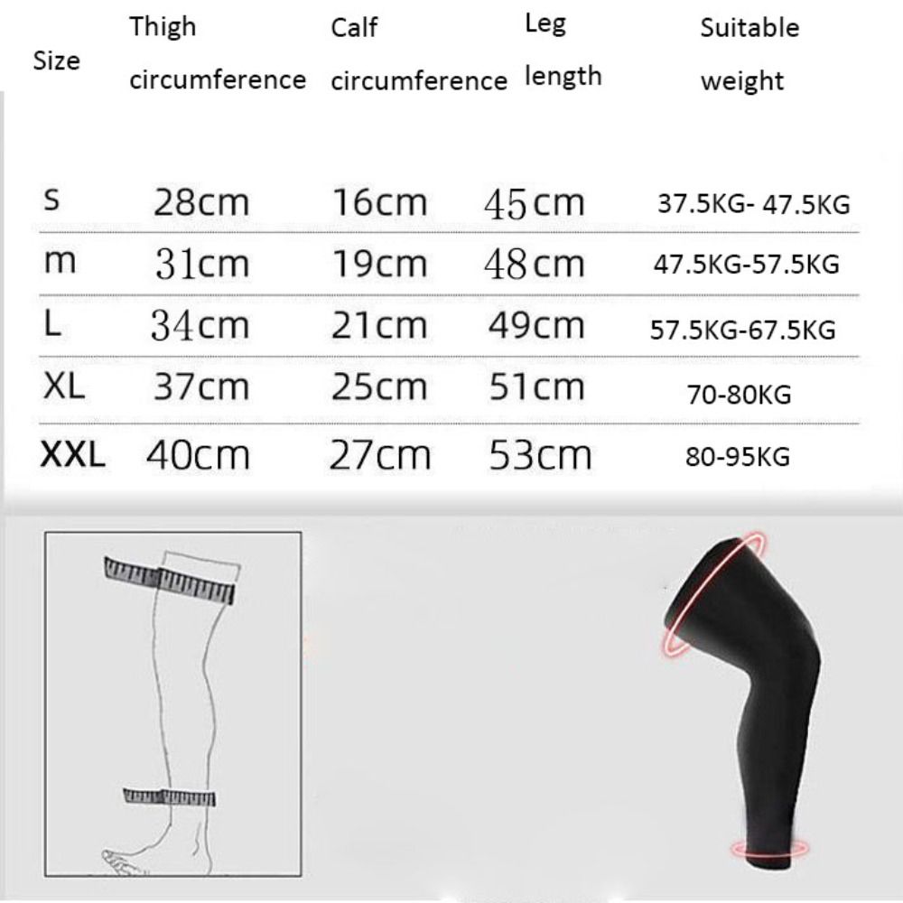 High Elasticity Knee Calf Sleeves Anti-UV Leg Warmers Long Compression Leg Sleeve for Men Women