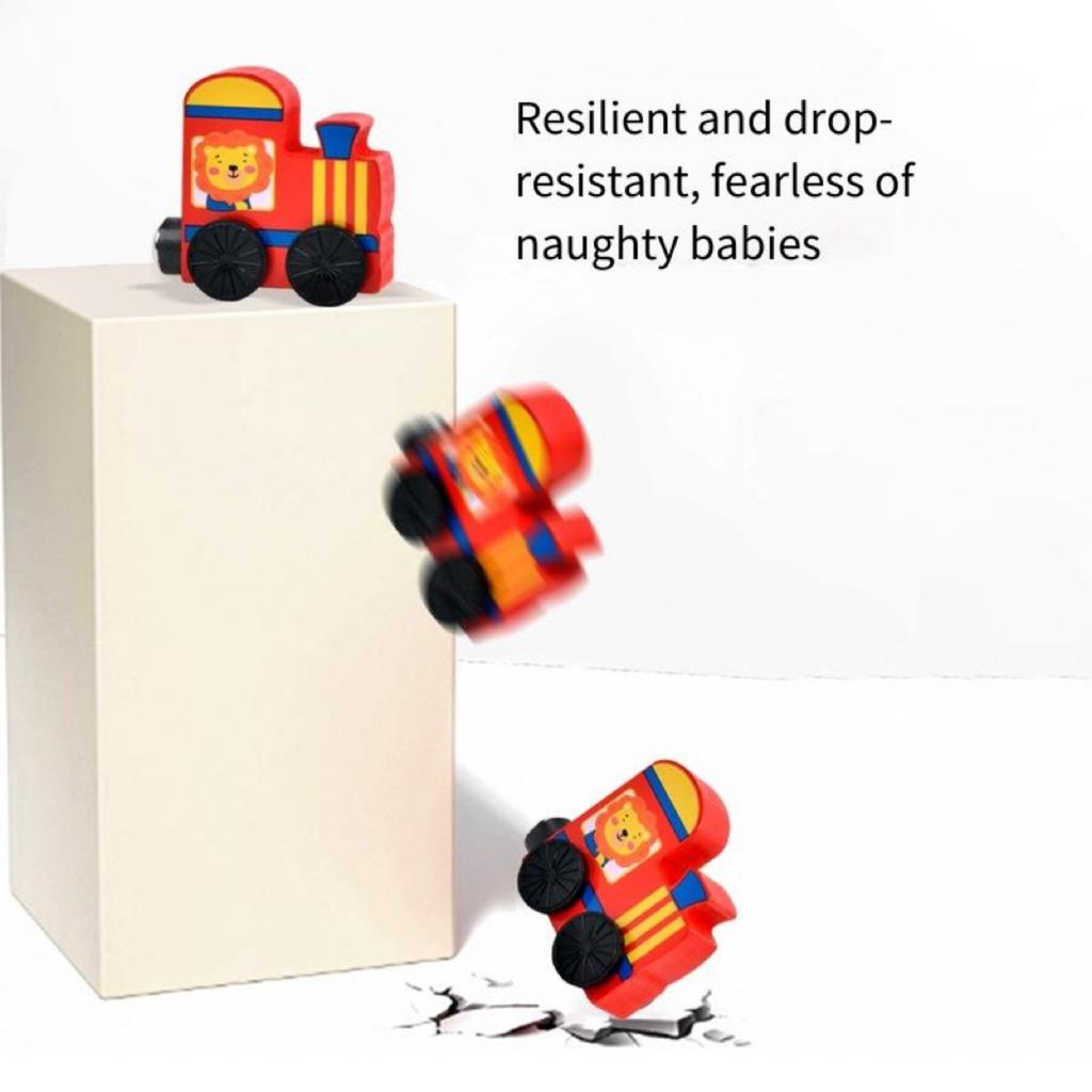Children's wooden magnetic color number train, color number recognition track assembly toy game