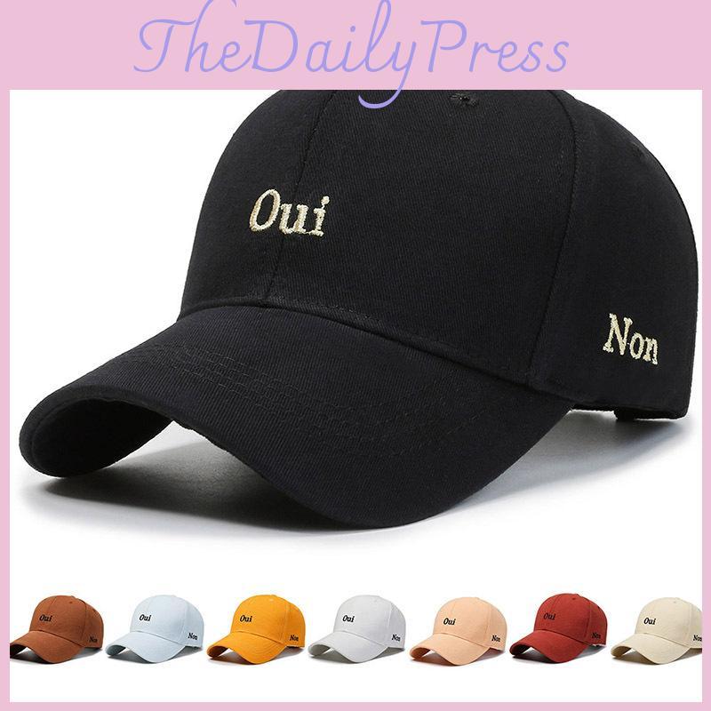 Embroidery Oui Letters Non Duck Cap Girl Spring Autumn Outdoor Sports Running