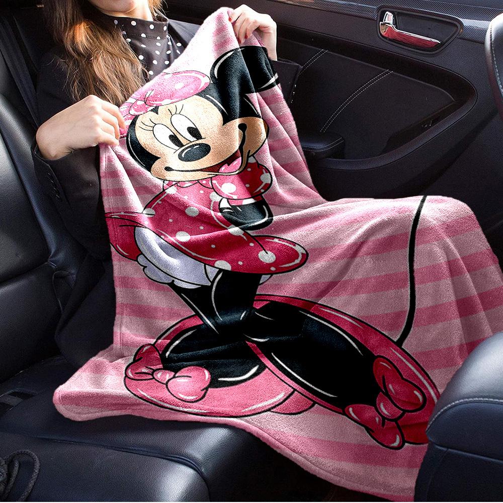1pc Flannel Minnie Mouse Pink Polka Dot Bedding Throw Blanket Sofa