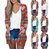 Christmas Women's Fashion Casual Printed Long Sleeve Mid-Length Cardigan Jacket