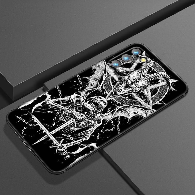 Чехол для телефона с изображением страшного сатанинского черепа для Samsung Galaxy S20 S21 FE S22 Ultra S10 Lite S10E S9 S8 Plus S7 Edge из мягкого ТПУ черного цвета
