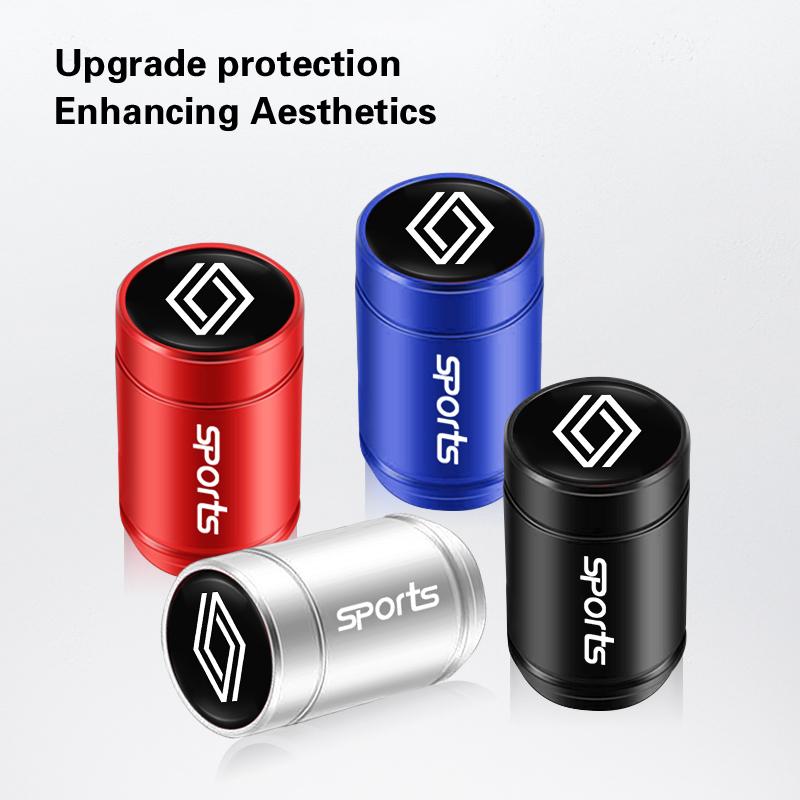 4Pcs Aluminum Alloy Car Wheel Tire Valve Caps Stem Cover For Renault Megane Kadjar QM6 Clio Koleos Espace Captur ZOE Renault RS Z999