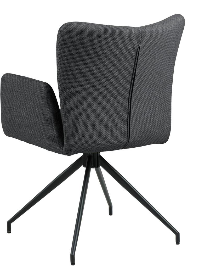 Laura SWIVEL CHAIR with armrests, gray, UPHOLSTERED