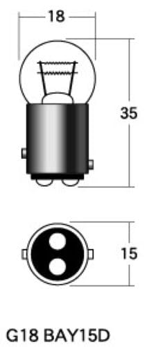 M&H Matsushima 1P 5404OR 12В 18/5Вт (оранжевый) Лампочка 1P5404OR