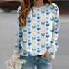 Fall Autumn Women'S Fashion O Neck Long Sleeve T-Shirt Loose Clothes Multicolored Butterfly Print T Shirt For Girls Street