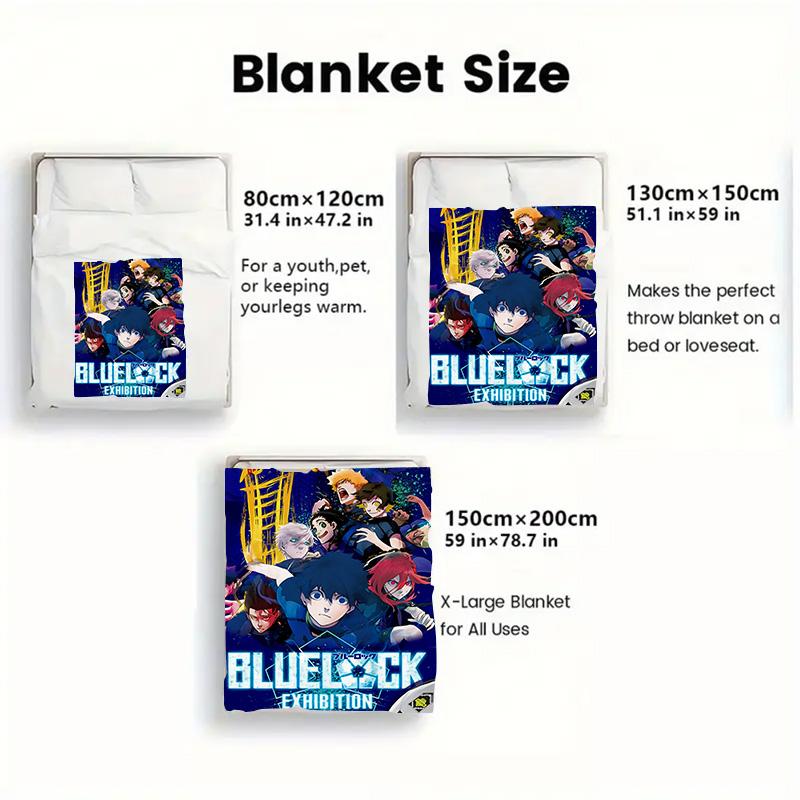 Blue Lock anime print 2D Flat Pattern Flannel Blanket High quality All Seasons Warmth and Comfort Perfect for Christmas Gifts.PMT0914419