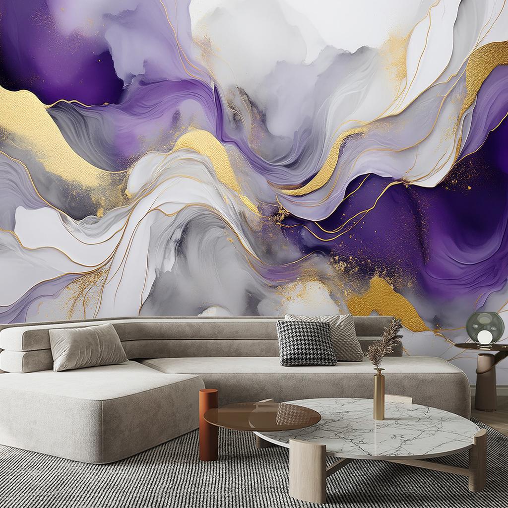 Обои Мраморная Текстура Фиолетовый