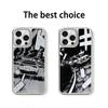 Чехол для телефона спортивный автомобиль из аниме Initial D Racing для iPhone 16 15 14 13 12 11 Pro Max Защитный чехол из овчины с серебристым краем
