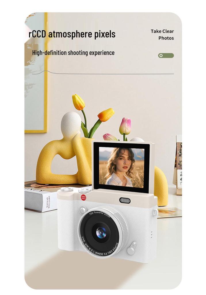 Компактная HD DSLR-камера с откидным экраном и зумом для студентов