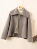 Женское шерстяное пальто с большим лацканом на осень/зиму 2025 - Короткий дизайн, Нишевое премиум-качество