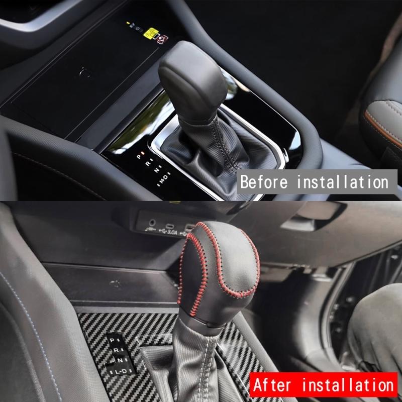 For Subaru Forester 2025 2026 Car leather gear Head Knob handle Gear Shift Collars Handbrake Grip Cover Interior Accessories