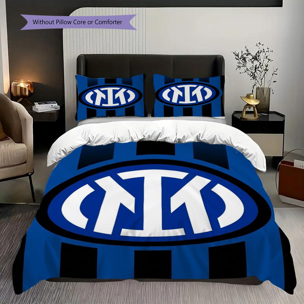 Inter Milan Legacy: Blue Passion Bedding (1 * duvet cover + 2 * pillowcase, without core) Soft and comfortable Christmas birthday gift