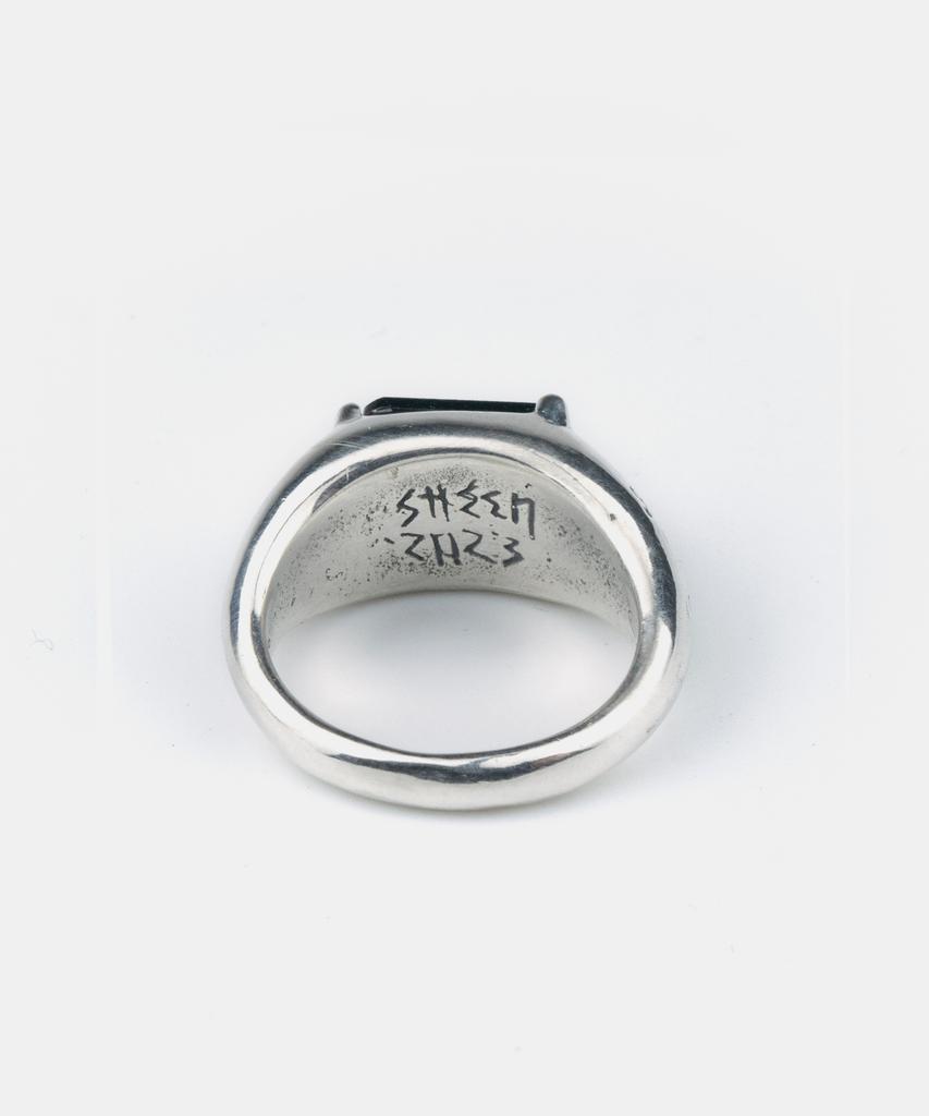 Sheen666 Soft Block Silver Ring Black (Type B)