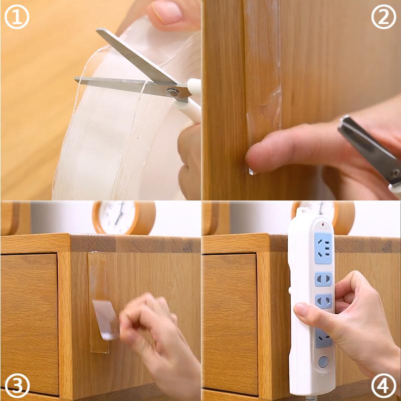 1/2/3/5/10M Power Tape Super Strong Double Sided Tape Extra Strong Adhesive Non-slip Tape Waterproof Transparent Tape for Kitchen Bathroom