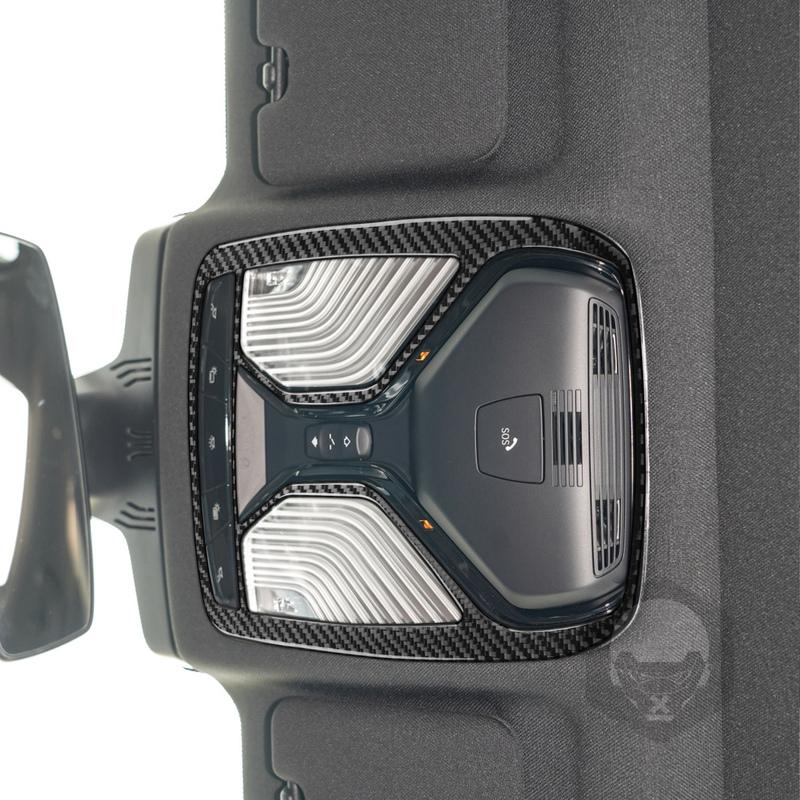 For BMW 5 Series G30 2016 2017- Front Reading Light Trim Panel Cover Tuning Soft Real Carbon Sheet Car Interior Accessories