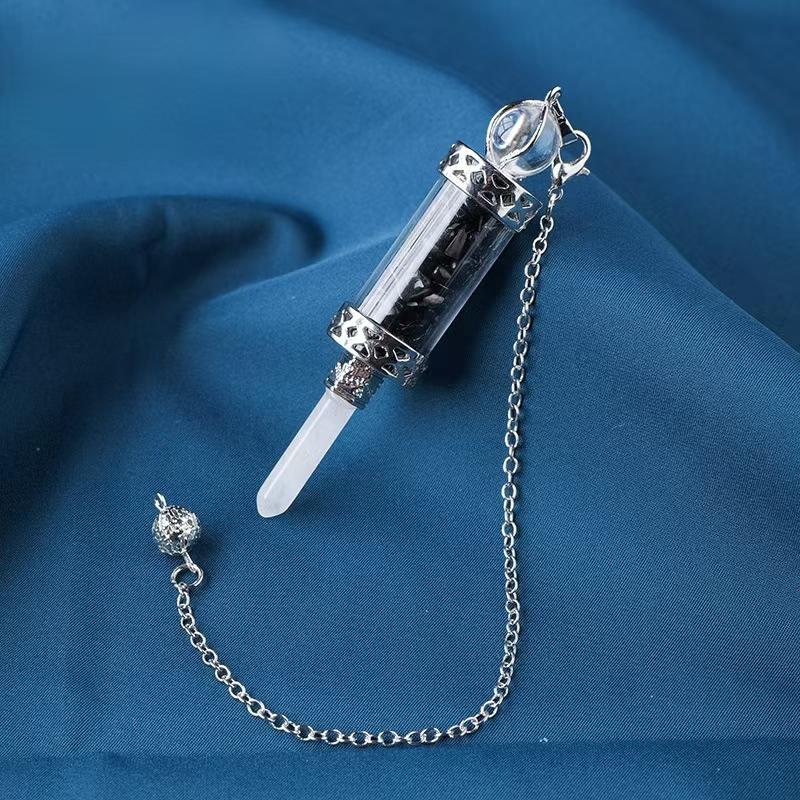 Hot Selling Multi Material Healing Amethyst Peridote Crystal Wishing Bottle Pendant for Yoga Meditation