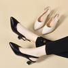 Pointed Empty Sandals Women's Summer New Baotou High Heels Simple Temperament Two Height Women's Fashion Shoes