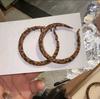 Серьги-гвоздики из серебряной иглы, из смолы и искусственной кожи с леопардовым принтом, геометрические, круглые, в виде цветка, осенне-зимние, нишевые, высокого класса, женские