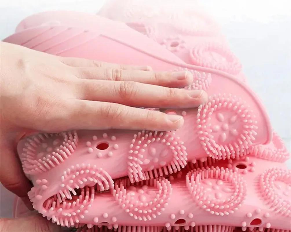 Коврик для ванной комнаты, противоскользящий, круглый, с присоской, коврик для ванной из термопластичной резины, со сливным отверстием, силиконовые коврики для ванны, массажный коврик для ног, мягкий коврик для душа