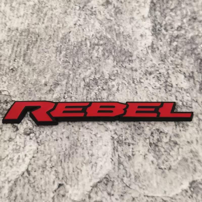 Modified REBEL letter car emblem 3D metal REBEL English body sticker personalized letter car sticker